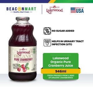 Lakewood Organic Pure Cranberry Juice 946ml (Gluten-Free)