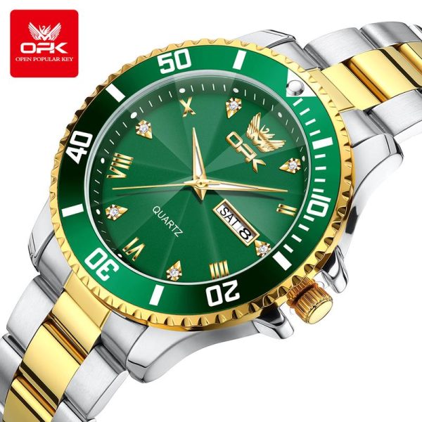 OPK Jam Tangan Lelaki Perniagaan Kuarza Watches Pergerakan 2025 Bahan Keluli Tahan Karat Kalis Air dengan Kotak Mewah 8171 Fesyen Baharu