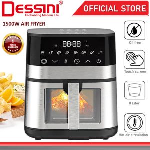 DESSINI ITALY 8L Electric Air Fryer Convection Oven Toaster Timer Oil Free Roaster Breakfast Machine Ketuhar