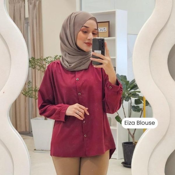 ZUCCA EIZA ELEGANT FULL BUTTON WOMEN BLOUSE KOREAN STYLE - DM077 Long Sleeve Sleeve