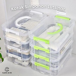 New Style Transparent Combined Stacking Storage Box Tape Cuckoo Card Student Handbook Notebook Toy Desktop Stationery