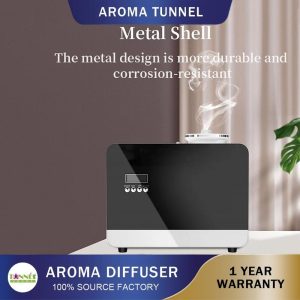 Humidifiers Penyebar Minyak Pati Pintar, AROMA TUNEL, Kapasiti 800ML, 11000 kaki persegi, Pelembap Udara, Sesuai untuk Rumah dan Hotel, Mesin Aromaterapi Hitam Lampu