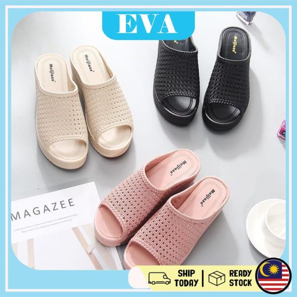 READY STOCK EVA Shoes Sandals Women's High Heels Kasut Wedges Heels Perempuan Wanita