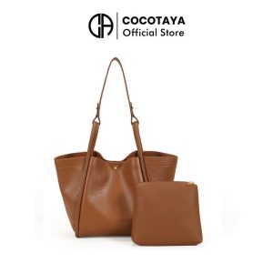 Beg Tote Fesyen, Warna Pepejal, Kapasiti Besar, Diperbuat daripada Kulit Wanita