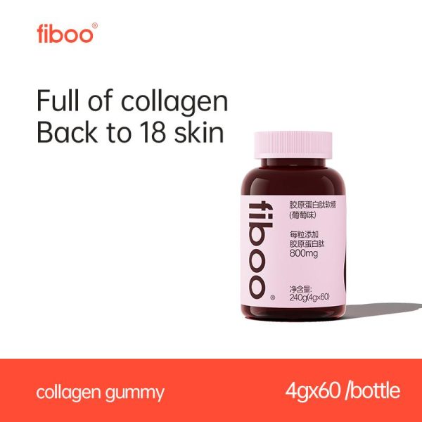 Fiboo Gummy Peptida Kolagen Molekul Kecil Pati Putih-betik Vitamin Wanita Supplement