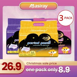 {3 packs, in stock} Menstrual pants (3 packs * 12 pieces, 36 pieces in total) M/L/XL size. High quality women's menstrual pants - thoughtfully designed leak proof, all day comfortable，menstrual pants in low price Cotton Feminine