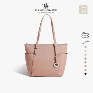 Beg Pemegang Atas Wanita, David Jones Paris, Diperbuat daripada Kulit PU, Warna Pepejal, Beg Sederhana, CM6902, untuk Wanita