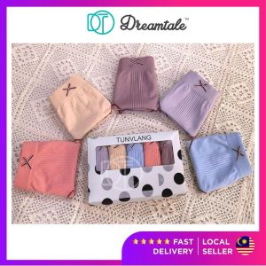 Dreamtale Women Panties Underwear Polka Dot Box 5pcs Panties Set Cotton Ladies Panties Seluar Dalam Wanita WCO201 Soft