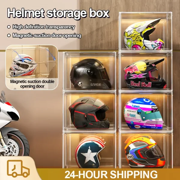 Penyimpanan Topi Keledar, Bahan Akrilik, Saiz Lebih Besar, Kabinet Lutsinar, Penyusun Beg Tangan, Kotak Sarung Paparan Mainan, Penutupan Magnetik, Sesuai untuk Haiwan Kesayangan
