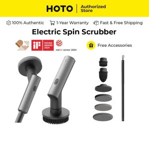 HOTO Cordless Electric Spin Scrubber Brush IPX7 Waterproof Bathroom Cleaning Rechargeable USB-C