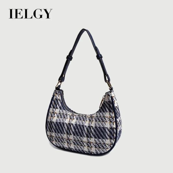 Beg Tangan Berbentuk Bulan Sabit, IELGY, Fesyen, Serba guna, Corak Kekisi, Reka Bentuk Niche Bulu Kain