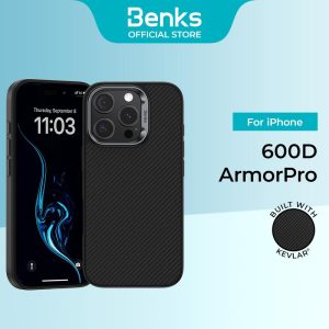 Sarung Perisai Pro, Benks, Dibina dengan Kevlar 600D, Serasi dengan iPhone 16 Pro Max / 16 Pro / 16 Plus / 16 / 15 Pro Max / 15 Pro