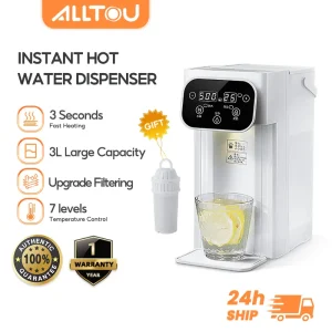 ALLTOU Instant Hot Water Dispenser 3L Capacity LCD Screen Digital Desktop Water Dispenser 3 Seconds Fast Heating 7 Modes Water Temperature Desktop Water Heater Night Light Child Lock Design Hot Water Heater Dispenser mesin air