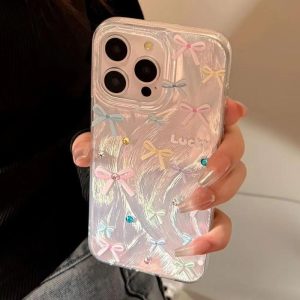 Sarung Telefon IMD Korea, Reka Bentuk Ins, dengan Pelekat, Serasi dengan iPhone 11, 15, 14, 13, 12, Pro, Xs Max, XR, X, 7, 8 Plus, Anti-cap jari, Bercahaya, Sarung Telefon Bimbit, Penutup Belakang Pelindung Kalis Kejutan