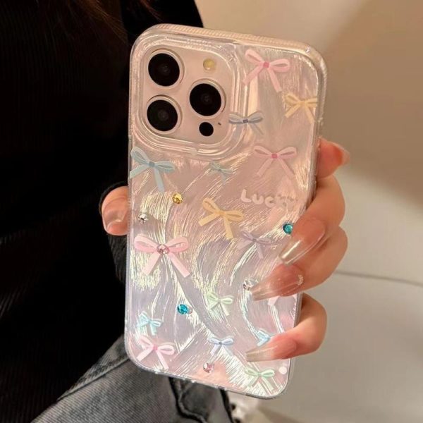 Sarung Telefon IMD Korea, Reka Bentuk Ins, dengan Pelekat, Serasi dengan iPhone 11, 15, 14, 13, 12, Pro, Xs Max, XR, X, 7, 8 Plus, Anti-cap jari, Bercahaya, Sarung Telefon Bimbit, Penutup Belakang Pelindung Kalis Kejutan