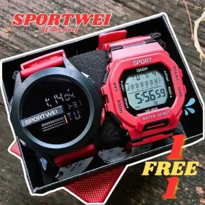 Jam Tangan Digital, Beli 1 Dapat 1 Penghantaran Percuma, Untuk Lelaki dan Wanita, LED, Sesuai untuk Sukan Luar, Jam Tangan Elektronik Pelajar