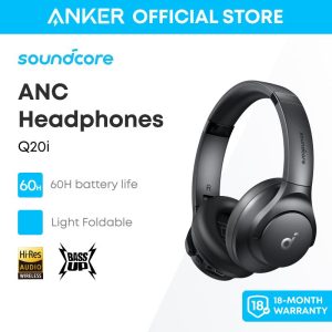 Fon Kepala, Soundcore by Anker Q20i A3004, Alat Dengar Pembatalan Bunyi Aktif Hibrid, TWS, dengan Pelbagai Mod, Bunyi Hi-Res, EQ Tersuai melalui Aplikasi