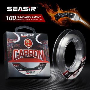 Talian Karbon, Seasir, Monofilamen, Kualiti Jepun, 50M, 4-16LB, Tenggelam, Talian Utama Fluorocarbon, 100% Talian Karbon