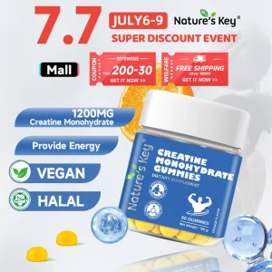 Promote Natures Key Kreatin Monohidrat Gummies sesuai untuk orang yang suka bersukan dan bersenam, membantu membekalkan tenaga, memulihkan stamina dengan cepat, serta meningkatkan daya tahan