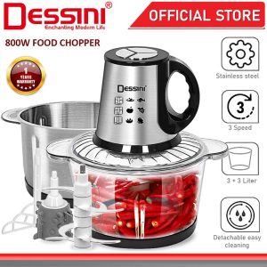 DESSINI ITALY 3 + 3L Capsule Cutter Chopper Blender Grinder Mincer Masher Mixer Whisk Beater Garlic Peeler Pengisar