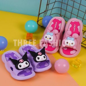 【THREE Fashion】Cartoon Kuromi Melody Kids Selipar Shoes Girl and Boy Budak Lelaki Perempuan Kanak-Kanak Sandal Selipar Outdoors Summer Seliper Budak Perempuan