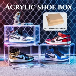 Rak Kasut Sneaker, Bahan Akrilik Lutsinar, Kabinet Kotak Kasut, Penyusun Rak Kasut
