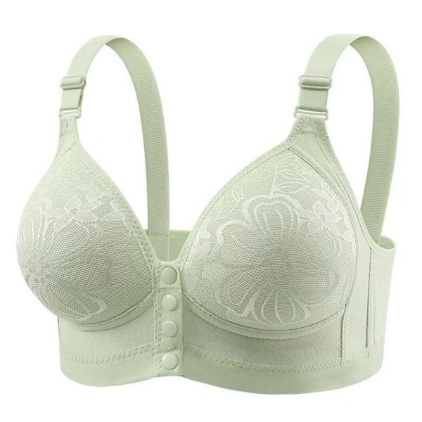 Front Button Wireless Bras Women 2CM Adjustable Strap Cup BC 36-46 Full Cup Plus Size Baju Dalam Wanita Tanpa Dawai Bra Tutup Lemak Tali Lebar