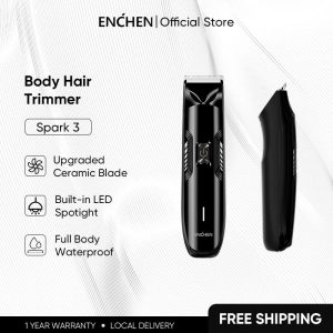 【COD】Enchen Spark 3 Body Hair Trimmer Epilator For Men Women 100% Waterproof Electric Body Hair Shaver With Travel Lock