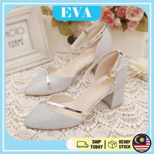 READY STOCK EVA Women's High Heels Shoes Design Dinner Shoes Kasut Tinggi Perempuan Wanita