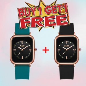 Jam tangan asal untuk wanita dan lelaki, tali silikon kalis air, jam tangan pergelangan tangan wanita, beli 1 dan ambil 1, hadiah Krismas, penghantaran percuma