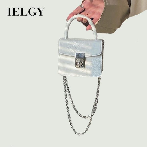 Beg Silang Badan, IELGY, Niche, Kunci mewah, Corak Buaya Persegi, Rantai Fesyen Bags