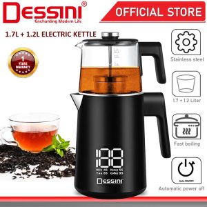 DESSINI ITALY 1.7L + 1.2L Stainless Steel Electric Kettle Automatic Cut Off Boiler Jug Teapot / Cerek