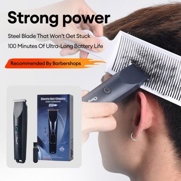 Gunting Rambut Elektrik, Profesional, Tanpa Wayar, Boleh dicas semula, Tanpa Kord, Untuk Janggut dan Misai, Sesuai untuk Pemula, Tidak Perlu Bantuan, Sesuai untuk Memotong Rambut, Hadiah untuk Lelaki, Ketibaan Baru