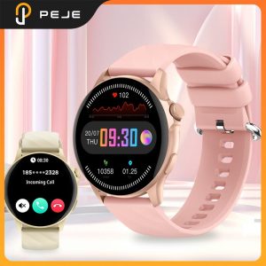 Jam Tangan Pintar, Gred Renang PEJE, Kalis Air 1ATM, Skrin Definisi Tinggi Kaca Bajaan 1.39-inci, Panggilan Bluetooth, 100 + Mod Sukan, Permainan terbina dalam, Jam Tangan Pintar Kawalan Suara AI Smart Watches