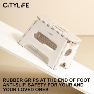 Citylife Home Foldable Stool Folding Portable Collapsible Sturdy Lightweight Chair - (Hold Up To 120kg)