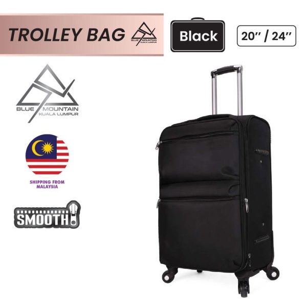 Blue Mountain 20"/ 24" Titan Expandable Premium Oxford Polyester Suitcases Luggage Hand Trolley Lock