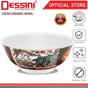 DESSINI ITALY 13CM Ceramic Serving Bowl Salad Soup Cereal Pasta Casserole Non Stick Healthy Stock Pot Dinnerware MANGKUK