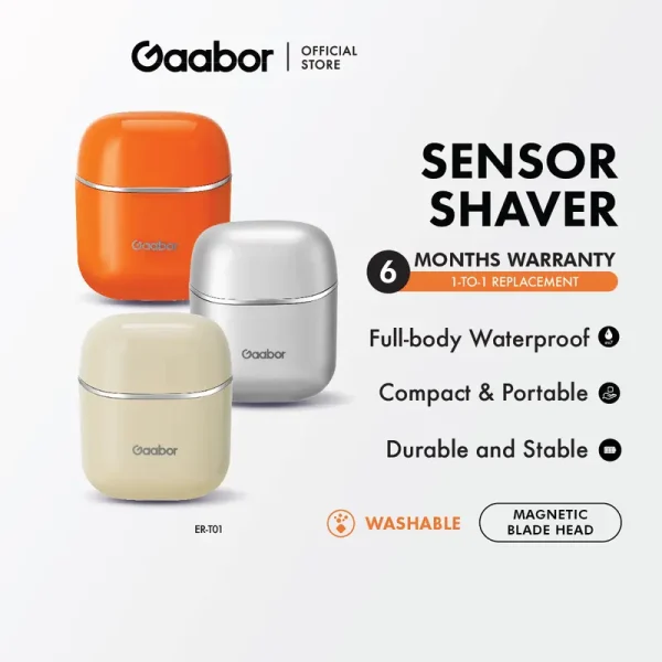 Gaabor-size Intelligent Sensor Shaver Cukur magnetic blade Elektrik head waterproof smart Electric sensor switch lightweight dual floating blade mesh dual-axis dual motors ER-T01