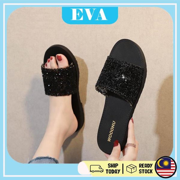 READY STOCK EVA Shoes Sandal Kasut Wanita Bling Design Shoes Women Lady Slipper Open Toe