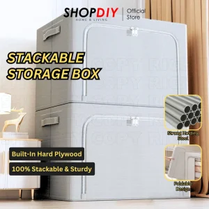 SHOPDIY [PREMIUM] 24L/66L/100L Extra Large Box Storage Foldable Foldable Wardrobe Organizer Large Storage Clothes Storage Supplies Kotak