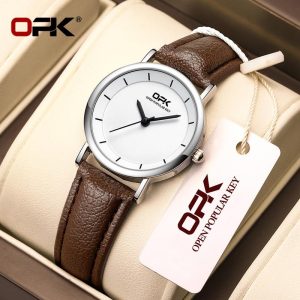 OPK Jam Tangan Perempuan Wanita Murah Original Girl Ladies Watch Women Korean Style Leather Waterproof Casual Quartz Tahan Karat Watches L81-12 Rotundity Material logam+kulit dalam stok Warna berbilang Pejabat parti pemberian hadiah Garanti 1 tahun