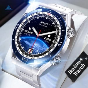 Maxwear GTR8 Smart Watch Dynamic Island 4GB Storage NFC GPS Bluetooth Call E-books Sport Waterproof IP68 Silicone Wireless Smartwatch Screen Password