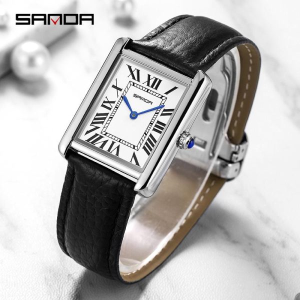 Jam Tangan Lelaki, AW24 SANDA P1108, Skala Rom Baru, Fesyen, Reka Bentuk Mudah, Diperibadikan, Pergerakan Kuarza Kreatif, Berkilau, Kalis Air, Bergaya