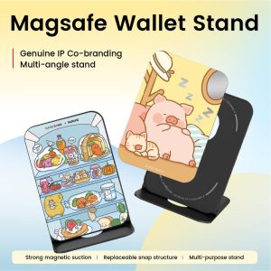 Dompet Berdiri, Casebang, 1.0 Serasi dengan MagSafe, Struktur Boleh Ditanggalkan, Pemegang Telefon, Reka Bentuk Comel