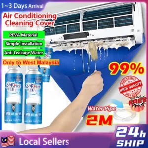 Only for West Malaysia Aircond Cleaner Bag Reuseable PVC Material 1 Set Air Conditioner Cleaning Cover Aircond Cleaner Sets AC Tool Clean Bag Suit for 1 HP 1.5HP Air Conditioner 500ml Spray Only West Malaysia aircond tools