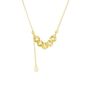 [Wang bertuah Tuhan tiba] Kalung syiling tembaga Lima Maharaja bersalut emas 18K versa gold fesyen retro kalung dan Gelang perasaan mewah dan mewah