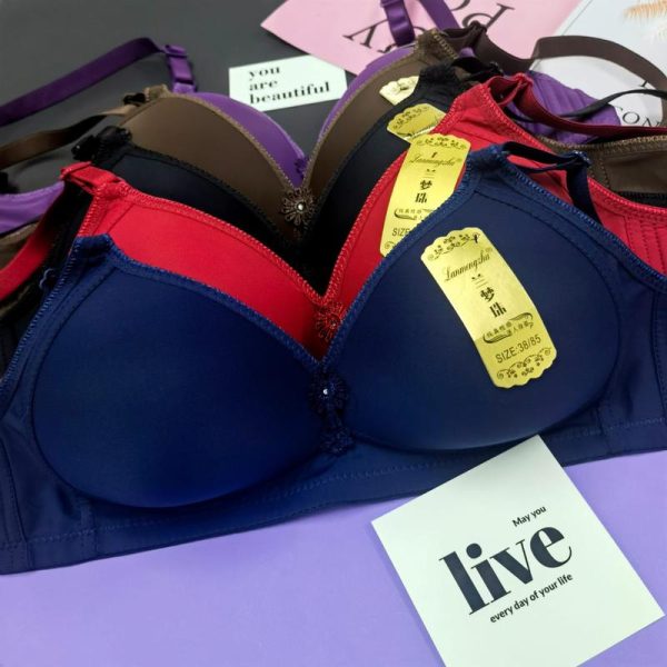 Bra Plus Size Full Cup Wireless Bra 36-46 BC Cup Plain Smooth Ice Material Baju Dalam Tanpa Dawai Underwear