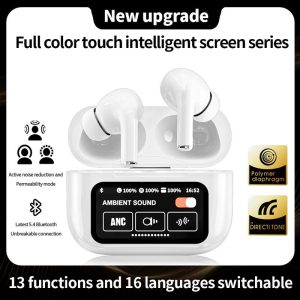 Fon Telinga, A9 PRO, Alat Dengar Bluetooth 5.4 Tanpa Wayar, dengan Pengurangan Bunyi ANC, Mikrofon HD, Fon Telinga Panggilan, Kawalan Skrin Sentuh LED, Fon Kepala