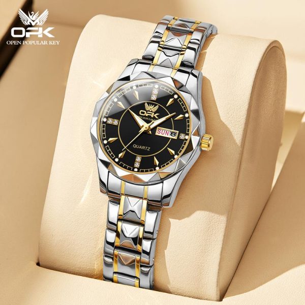 OPK Jam Tangan Perempuan Wanita Original Waterproof Quartz Movement Stainless Steel Analog Luminous Business Fashion Luxurious Women Watch 8151 Watches Rotundity Bahan logam dalam stok Banyak warna Pejabat parti pemberian hadiah Garanti 1 tahun