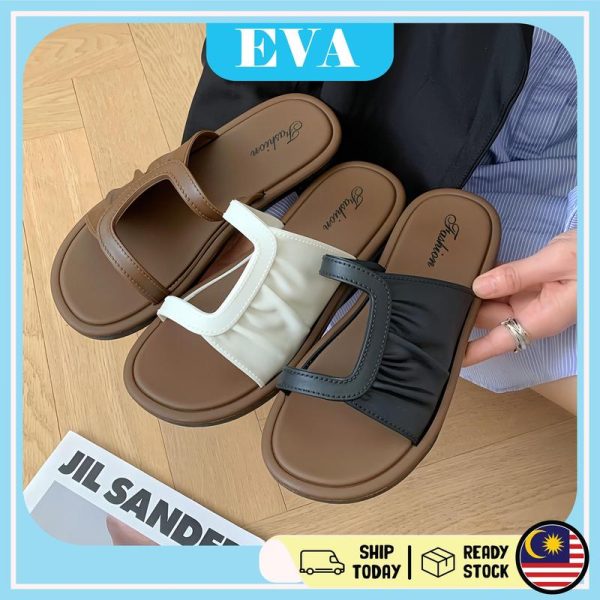 READY STOCK EVA Sandal Women Fashion Slipper Kasut Perempuan Wanita Flip Flops Casual Raya Selipar Sandals Kasual